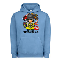 Pigment Pebble Blue truck driver life gnome Urban Hoodie - BarkalooDesign