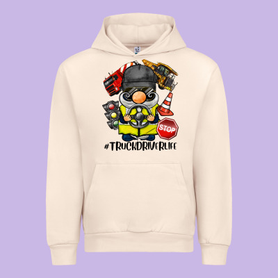 Truck Driver Life Gnome Urban Hoodie Designed By Barkaloodesign