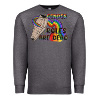 Charcoal Heather gender roles are dead Premium Sweatshirt - MaliasSmallBusiness
