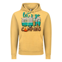 Vintage Mustard lets go camping Vintage Hoodie - texasbilliewilder