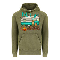 Vintage Olive lets go camping Vintage Hoodie - texasbilliewilder
