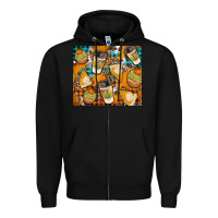 Black autumun distressed tumbler Zipper Hoodie - BundleAndBundleShop