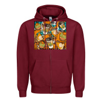 Burgundy autumun distressed tumbler Zipper Hoodie - BundleAndBundleShop