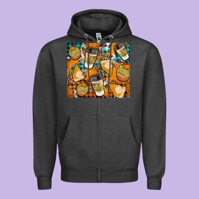 Autumun Distressed Tumbler Zipper Hoodie Designed By Bundleandbundleshop