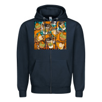 Navy autumun distressed tumbler Zipper Hoodie - BundleAndBundleShop