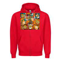 Red autumun distressed tumbler Zipper Hoodie - BundleAndBundleShop