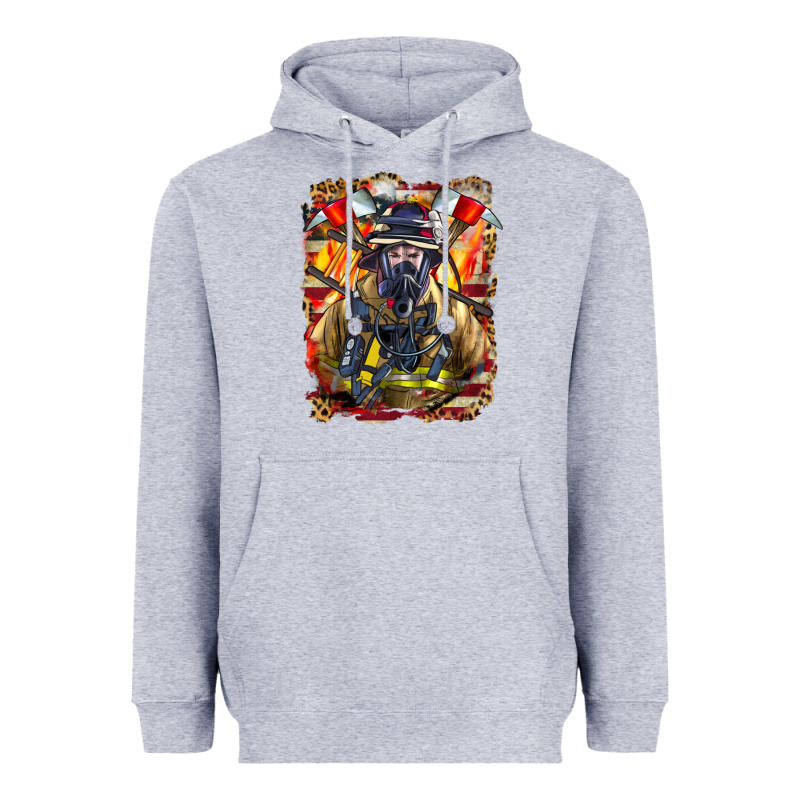Firefighter Axe And Ladder Heavyweight Hoodie by LillyAllenDesigns | Teevron