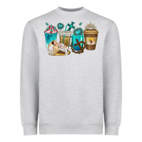 Heather Grey jesus coffee cups Heavyweight Sweatshirt - texasbilliewilder