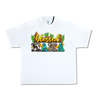 White blessed mama Urban Heavy Tee - Zillion Design Studio
