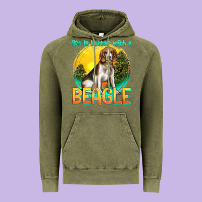 Life Is Better With A Beagle Vintage Hoodie Designed By Texasbilliewilder