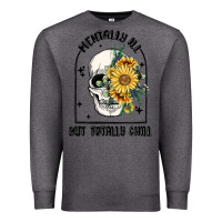 Charcoal Heather mentally ill but totally chill Premium Sweatshirt - MaliasSmallBusiness