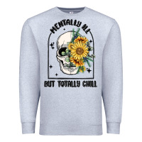Heather Grey mentally ill but totally chill Premium Sweatshirt - MaliasSmallBusiness