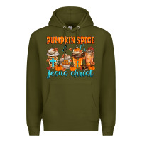 Army Green pumpkin spice jesus christ Premium Hoodie - MaliasSmallBusiness