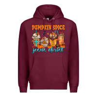 Burgundy pumpkin spice jesus christ Premium Hoodie - MaliasSmallBusiness