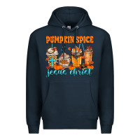 Navy pumpkin spice jesus christ Premium Hoodie - MaliasSmallBusiness