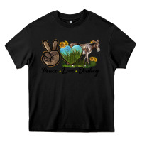 Black Peace Love Donkey Heavy Core Tee - LillyAllenDesigns