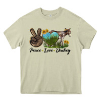 Mossy Peace Love Donkey Heavy Core Tee - LillyAllenDesigns