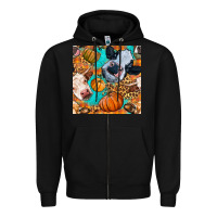 Black autumn cows seamless pattern Zipper Hoodie - BundleAndBundleShop