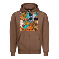 Chestnut autumn cows seamless pattern Zipper Hoodie - BundleAndBundleShop