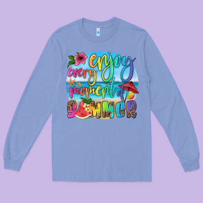 Enjoy Every Moment Of Summer Long Sleeve Tee Designed By Hra Design Shop