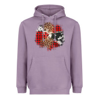 Lavender leopard cowhide Christmas plaid patches Heavyweight Hoodie - Jasminsmagicworld