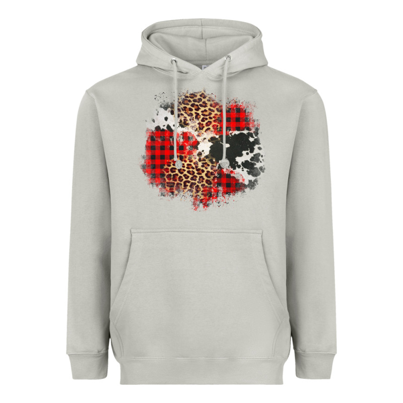 Leopard Cowhide Christmas Plaid Patches Heavyweight Hoodie by Jasminsmagicworld | Teevron