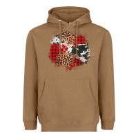 Toasted Coconut leopard cowhide Christmas plaid patches Heavyweight Hoodie - Jasminsmagicworld