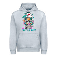 Heather Grey nurse life  gnome Urban Hoodie - BarkalooDesign
