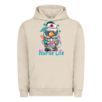 Pigment French Oak nurse life  gnome Urban Hoodie - BarkalooDesign