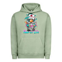 Pigment Oil Green nurse life  gnome Urban Hoodie - BarkalooDesign