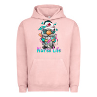 Pigment Salmon nurse life  gnome Urban Hoodie - BarkalooDesign