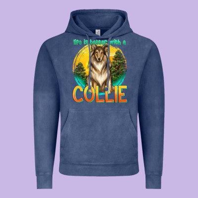 Life Is Better With A Collie Vintage Hoodie Designed By Texasbilliewilder