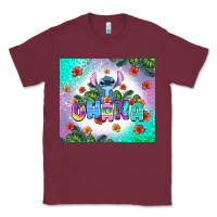 Burgundy ohana stitch Classic Tee - AdoDesignShop