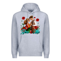 Heather Grey you and me Premium Hoodie - AdoDesignShop