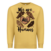 Antique Gold we are all humans Premium Sweatshirt - MaliasSmallBusiness