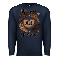 Navy we are all humans Premium Sweatshirt - MaliasSmallBusiness