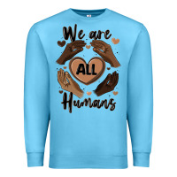 Ocean Blue we are all humans Premium Sweatshirt - MaliasSmallBusiness