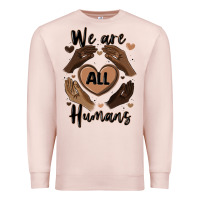 Pale Pink we are all humans Premium Sweatshirt - MaliasSmallBusiness