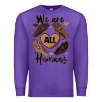 Purple we are all humans Premium Sweatshirt - MaliasSmallBusiness
