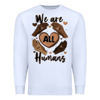 White we are all humans Premium Sweatshirt - MaliasSmallBusiness