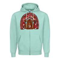 Valentines Red Angus Rainbow Zipper Hoodie | Teevron