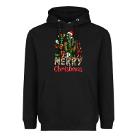 Black merry christmas cactus western Heavyweight Hoodie - BarkalooDesign