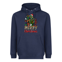 Navy merry christmas cactus western Heavyweight Hoodie - BarkalooDesign