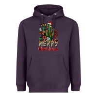 Plum merry christmas cactus western Heavyweight Hoodie - BarkalooDesign