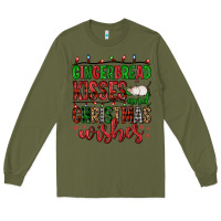Army Green gingerbread kisses and christmas wishes Long Sleeve Tee - FaDigitalArtStudio