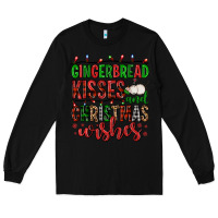 Black gingerbread kisses and christmas wishes Long Sleeve Tee - FaDigitalArtStudio