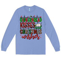 Colony Blue gingerbread kisses and christmas wishes Long Sleeve Tee - FaDigitalArtStudio