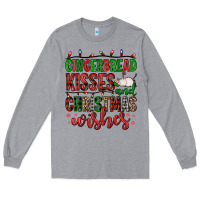 Heather Grey gingerbread kisses and christmas wishes Long Sleeve Tee - FaDigitalArtStudio