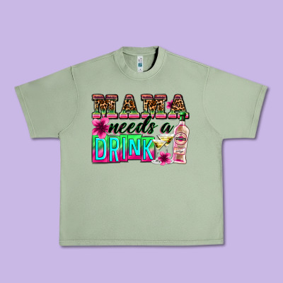 Mama Needs A Drink Urban Heavy Tee Designed By Zillion Design Studio