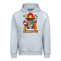 Heather Grey firefighter gnome Urban Hoodie - BarkalooDesign